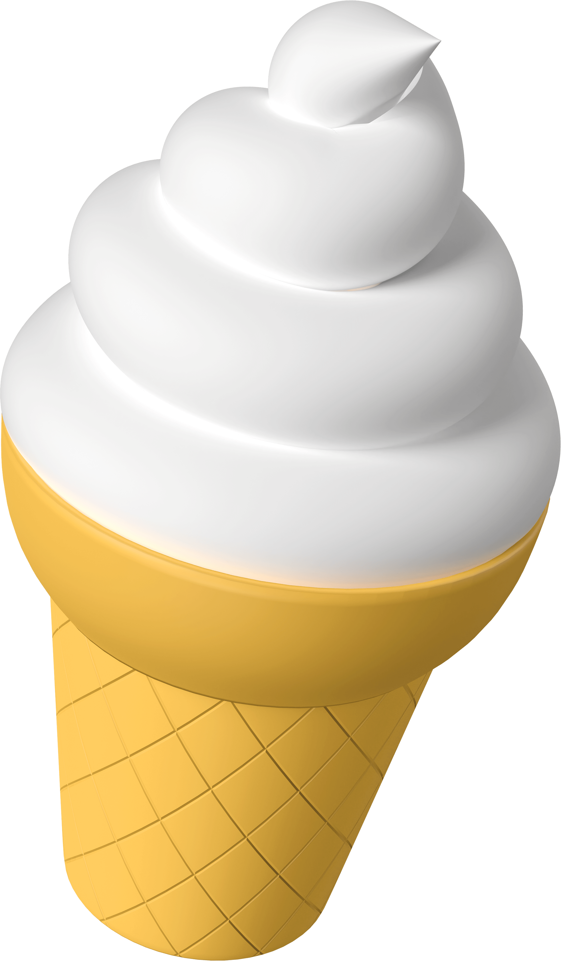 A 3D emoji of an soft serve vanilla ice cream cone
